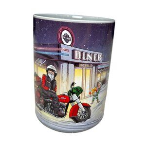 Harley Davidson Holiday Mug 2024 Ceramic Coffee Tea Cup Santa Diner Motorcycle